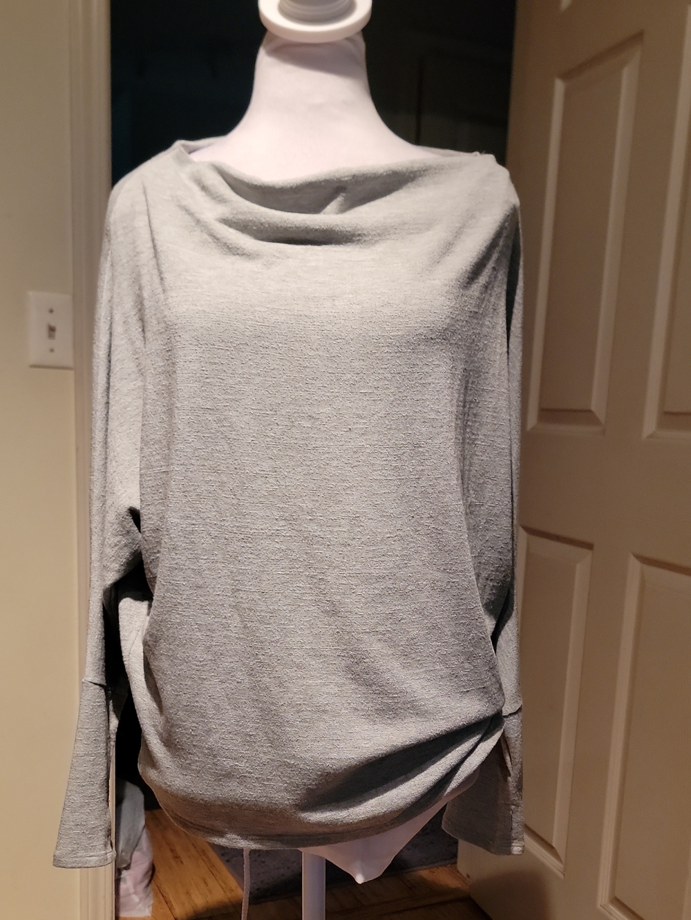 Six Fifty Light Gray Womens Boatneck Sweater